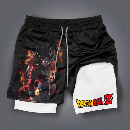 Dragon Ball GOKU Printed Double Layer Shorts Bandai Loose Men's and Women's Summer Sweating Breathable Sports Shorts