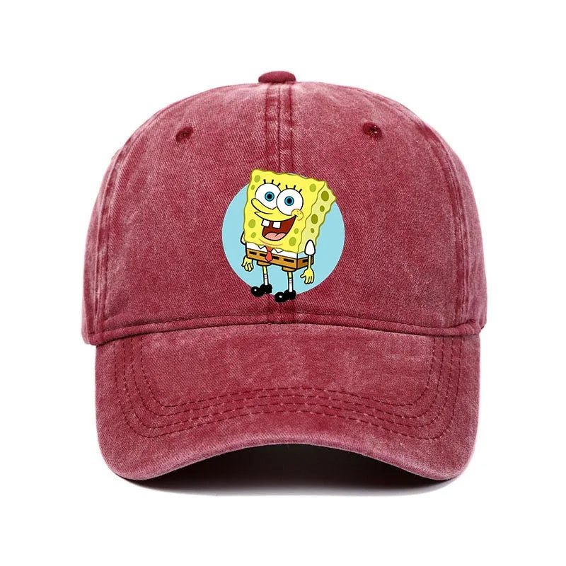 Fashion Cute SpongeBobs Baseball Cap Movie Cartoon Role Adult Men Women Sport Casual Sunshade Adjustable Anime Peaked Mesh Hat