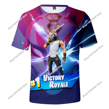 Fortnite Boys Clothes T-Shirt Victory Hero Child Kids T-shirt Battle Royale 3D Girls Short Sleeve Tees T-shirt
