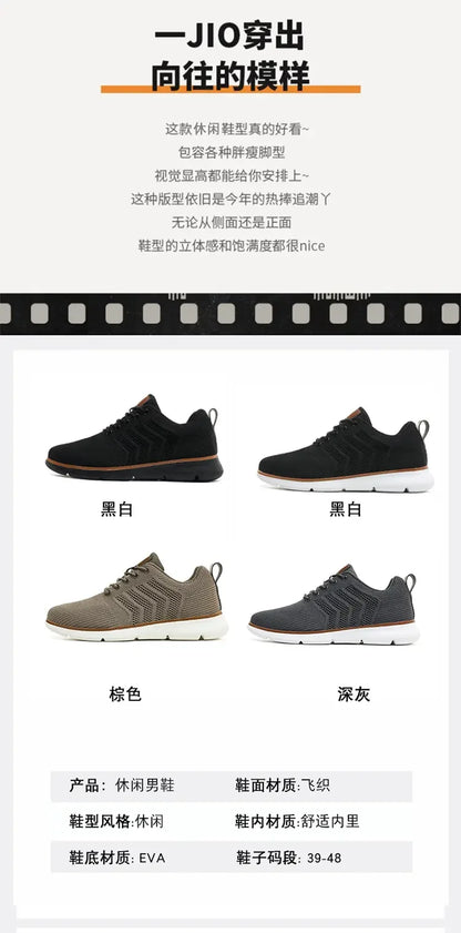 Casual Sneaker Shoes, Breathable Men's Walking Mesh, Soft Sole Outdoor Anti-Slip Travel Comfortable Running Shoes, Tenis Masculino