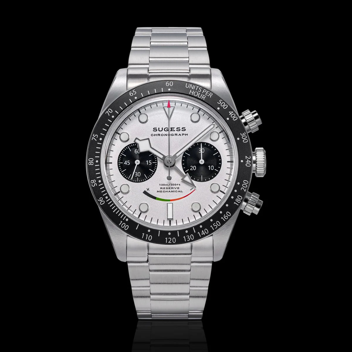 Sugess Chronograph Watch for Mens ST1907 Movement Mechanical Sapphire Crystal Wristwatches Waterproof Pilot Air Force Clock S475