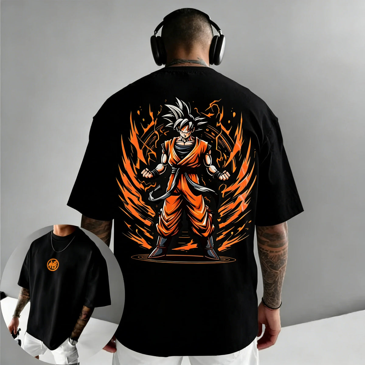 Dragon Ball -anime: Goku-kuvioinen puuvillainen T-paita, Harajuku, miehille ja naisille, kesä, uusi, suuri, väljä, rento, lyhythihainen yläosa