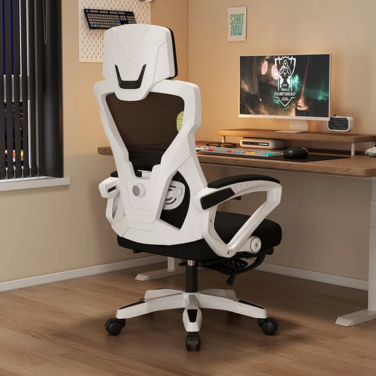 Home computer game competitive seat thickened elastic swivel chair e-sports office chair 4D waist rest can lie down