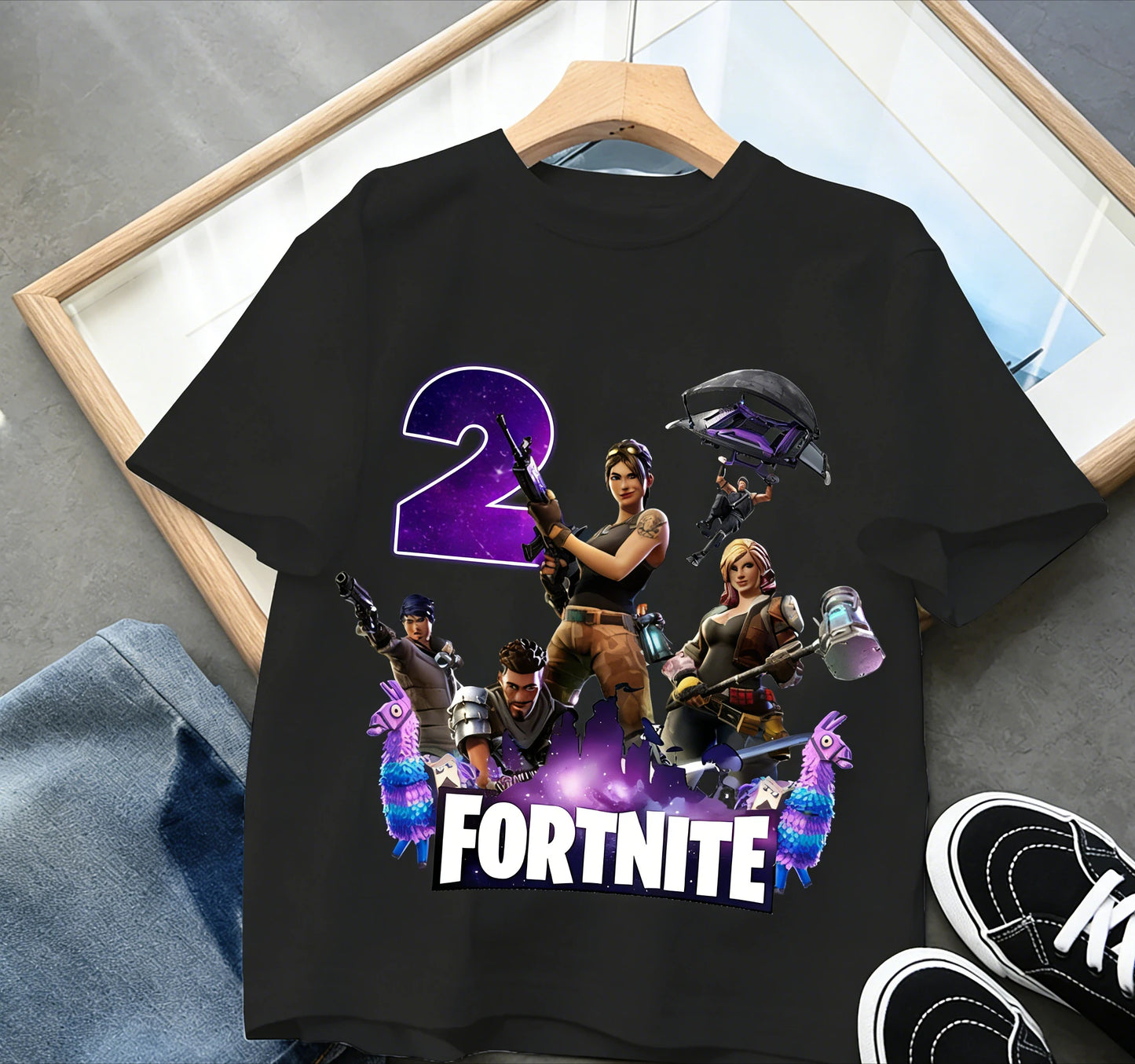 Fortnite Children’s Birthday Number T-Shirt Girls Boys Summer Clothes Baby Cotton Tee Shirts Party Short Sleeve Tops Toddler Gift