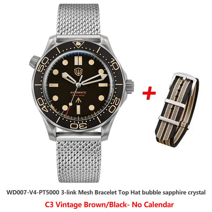Watchdives WD007 V4 Titanium NTTD Dive Watch PT5000 Automatic Movement Sapphire Super Luminous Domed Crystal 42mm Men Watches