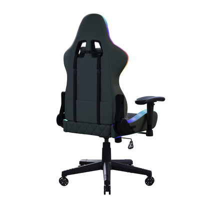 Ergonomic Office Chair with Lumbar Massage, RGB LED Lighting, Reclining Backrest, Adjustable Armrests & Executive Gaming Chair for Home Office