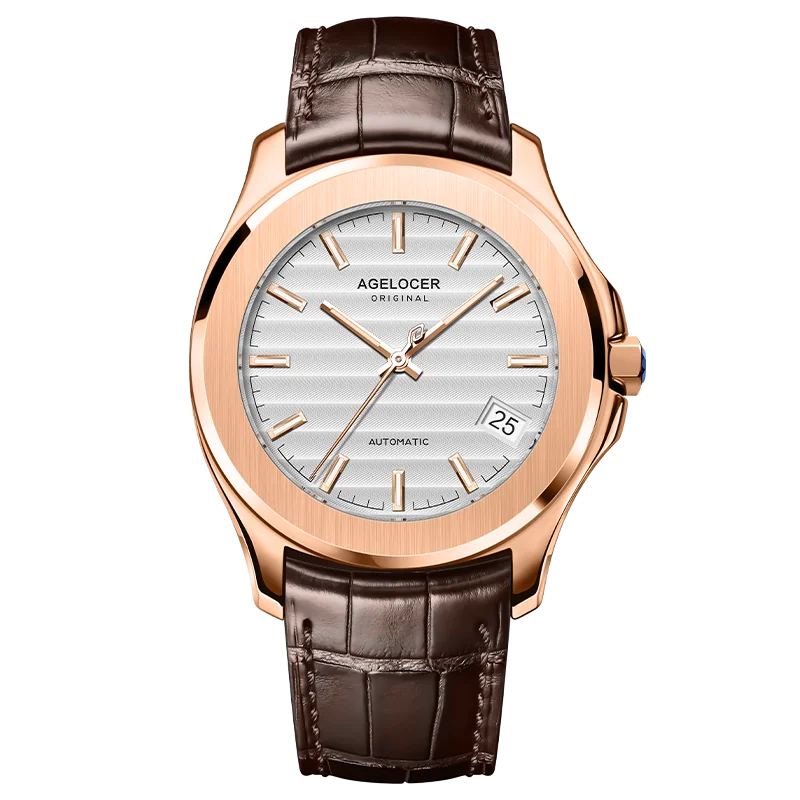 AGELOCER Original Baikal Watch Men's Big Calendar Business Formal Automatic Mechanical Watch Birthday Gift for Men