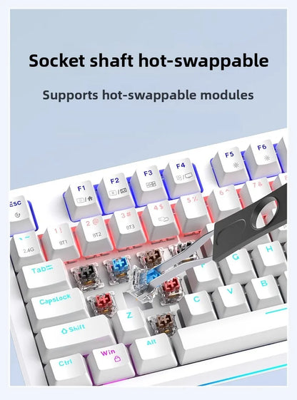 AULA S98 Lipstick Liquid Foundation Series Wireless Keyboard Hot-swappable E-sports Gaming Office Long Life Laptop Accessories
