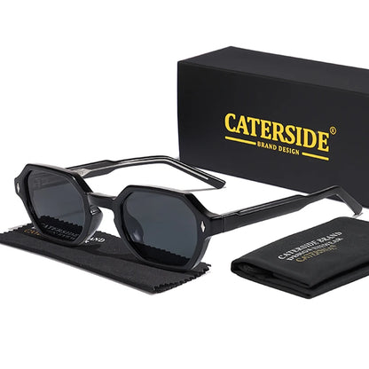 CATERDIDE Retro Polygonal Men Sunglasses Personalized Design Square Frame Sun Glasses for Women Parties Travel Holidays Glasses