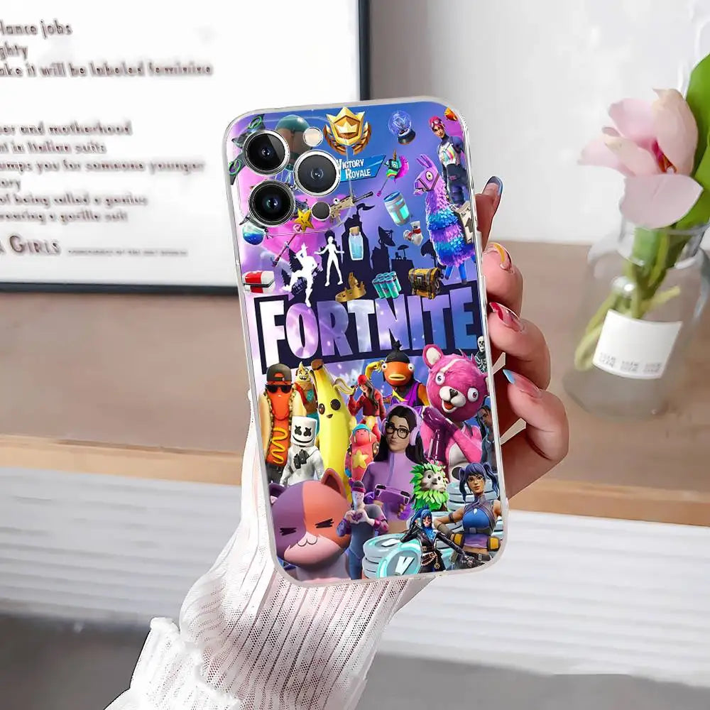 F-Fortnites-Cools telefoncover til IPhone 17 16 15 14 13 12 11 Pro Max Plus, blødt cover, personligt DIY