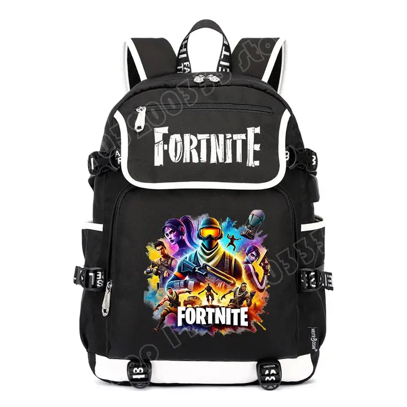 Fortnites раница с голям капацитет, ежедневна чанта за рамо с USB порт, унисекс аниме ученическа раница, нов стилен подарък за канцеларски принадлежности