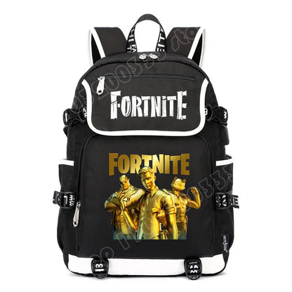 Fortnites раница с голям капацитет, ежедневна чанта за рамо с USB порт, унисекс аниме ученическа раница, нов стилен подарък за канцеларски принадлежности