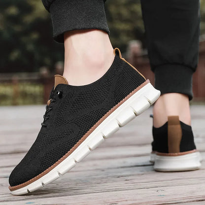 Men Casual Shoes Classic Breathable Brogue Flats Cushioning Color Blocking Design Dress Shoes Versatile Sneakers Lightweight
