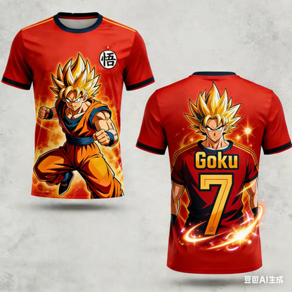 2026 Summer Dragon Ball Men's Casual T-shirt 3D Printed Short-sleeved Fashion Loose Women and Kids Breathable Sports Top Shirt