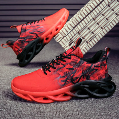 Men's Running Shoes Mesh Breathable Flat Cushioning Soft Comfortable Sneakers Outdoor Gym Trendy Casual Jogging Shoes for Men