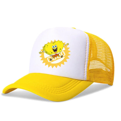 Cartoon SpongeBob Men Women Baseball Cap Outdoor Travel Boy Girl Mesh Sunhat Adult Hip Hop Dad Hat Summer Sport Trucker Peak Cap