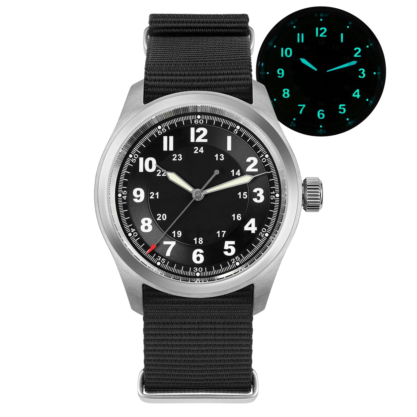 Militado ML08 Vintage Watch VH31 Quartz Movement Domed Sapphire Crystal Wristwatch BGW9 Luminous Vintage 38mm Quartz Watches