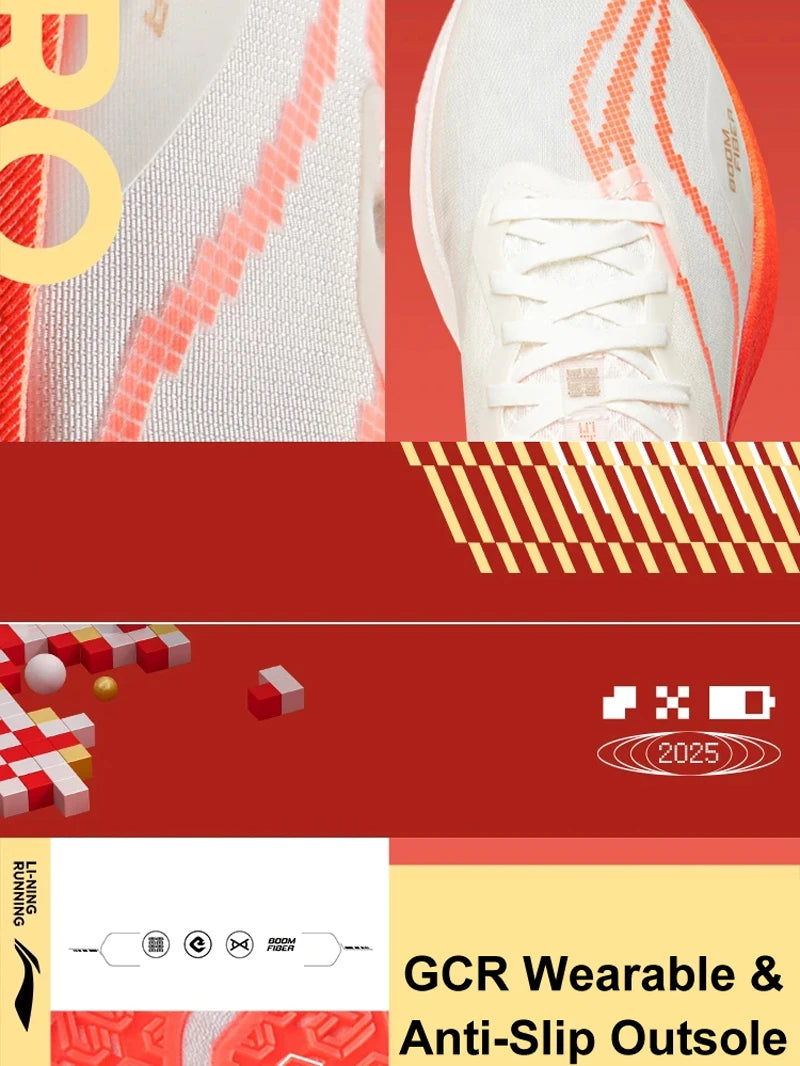 Li-Ning Men's RED HARE 8 PRO Racing Running Shoes BOOM FIBER Cushion Stable Anti-Slip Wearable Sneakers ARPV003 ARPV015 ARPW001