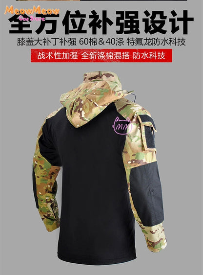 Call of Duty Ghost Cosplay Tactical Suit Combat Camo Uniform Black Blue Military Training Game Style Coat Halloween Party Outfit
