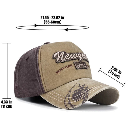 Baseballkeps i 6 färger – ny unisexmodell med tvättad, sliten look och hantverksmässig patch samt 3 broderimönster