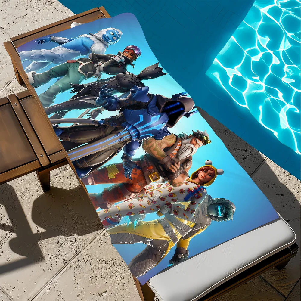 Game Art Funny F-Fortnite Towel Soft Beach Towels Trip Swim Pool Bathing Towel Gym Spa Home Decor Gift Holiday