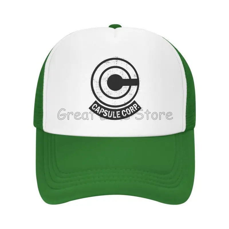 Capsule Corp Mesh-Baseballkappen Unisex-Hip-Hop-Trucker-Cap Anime DBZ Dad-Cap Verstellbare Rennkappe Sommer-Trucker-Snapback-Kappen