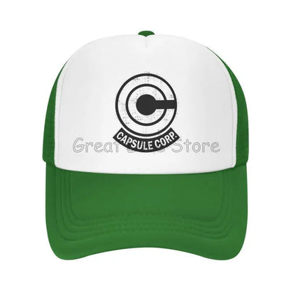 Capsule Corp Mesh-Baseballkappen Unisex-Hip-Hop-Trucker-Cap Anime DBZ Dad-Cap Verstellbare Rennkappe Sommer-Trucker-Snapback-Kappen