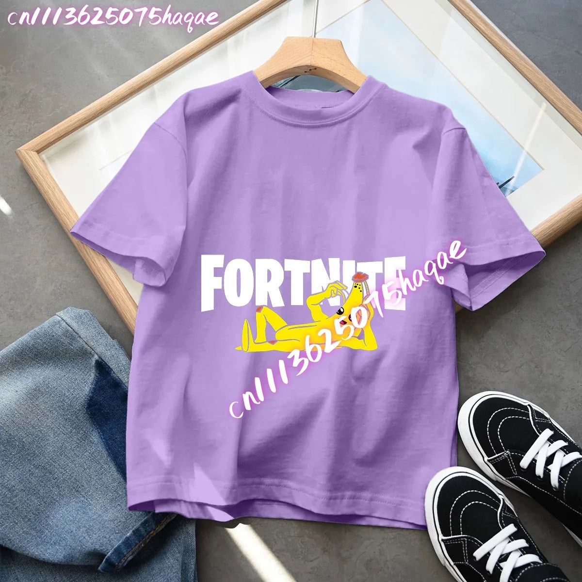 Fortnite Children’s T-Shirts Anime Printed Characters Tops Cartoon Fortress Night Summer Clothes Girls Short Sleeve Pullover Tees