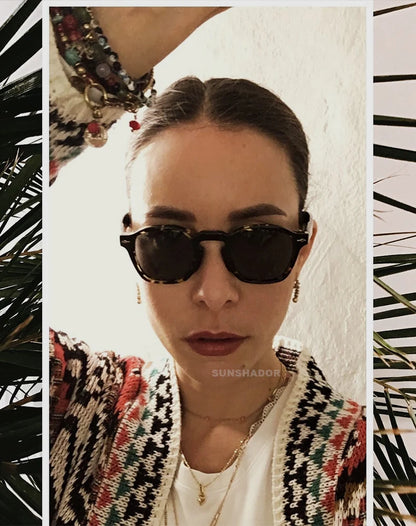 High QualityTortoiseshell Round Frame Handmade Sunglasses Designer Men Acetate Women's Beach Sun UV400 Sunglasses Can Be Carved