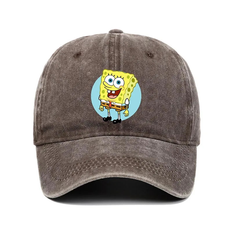 Fashion Cute SpongeBobs Baseball Cap Movie Cartoon Role Adult Men Women Sport Casual Sunshade Adjustable Anime Peaked Mesh Hat