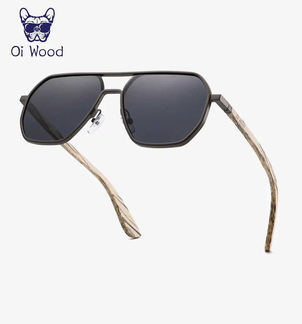 Oi Wood High Quality Fashion Alloy Sunglasses Men Women Wooden Polarized Sun Glasses Driving Uv400 Oculos De Sol 8059