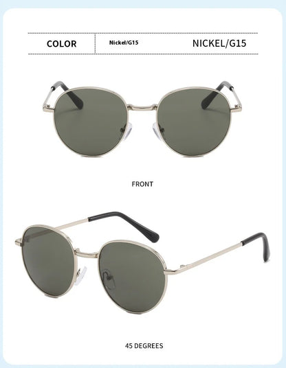 2025 New Straight Metal Sunglasses Boys And Girls, Small Oval Children's Glasses For Babies