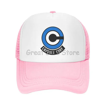 Capsule Corp Mesh-Baseballkappen Unisex-Hip-Hop-Trucker-Cap Anime DBZ Dad-Cap Verstellbare Rennkappe Sommer-Trucker-Snapback-Kappen