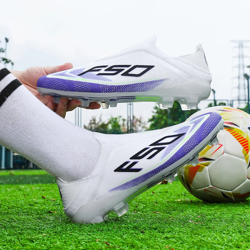 Men's Athletic Soccer Cleats Lightweight Comfortable Non-Slip Football Boots Training Shoes for Outdoor Grass Turf Competition