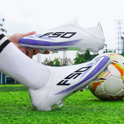 Men's Athletic Soccer Cleats Lightweight Comfortable Non-Slip Football Boots Training Shoes for Outdoor Grass Turf Competition