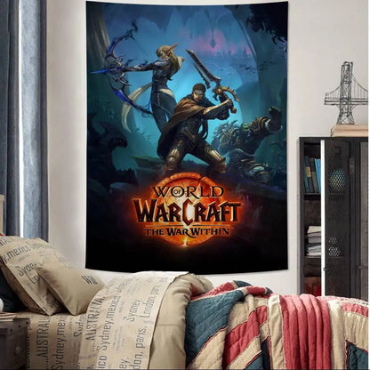 Hot Game World Of Warcraft Printed Large Wall Tapestry Cheap Hippie Wall Hanging Bohemian Wall Tapestries Mandala Home Decor