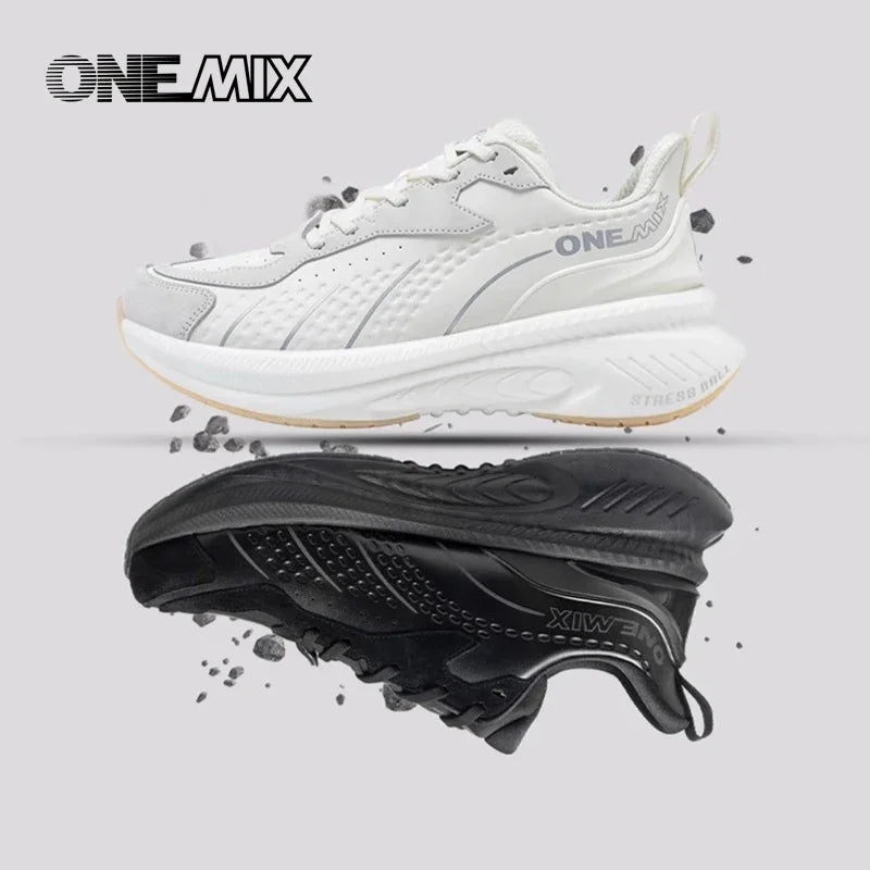 ONEMIX 2025 Winter Training Running Shoes for Men Sport Shoes Leather Warm Wear-resistant Female Jogging Shoes Walking Sneakers