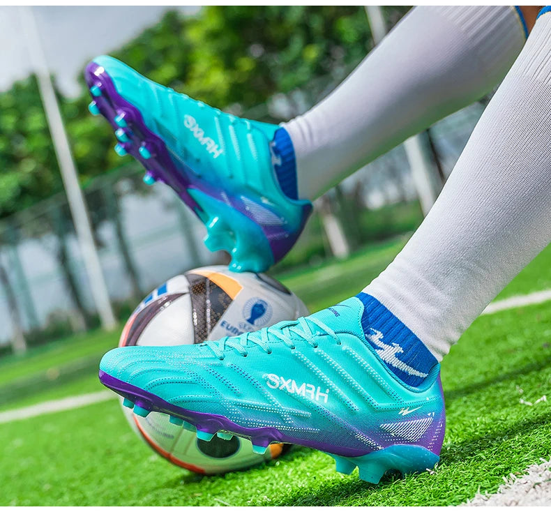 Double Star Adult Youth AG Soccer Cleats Non Slip Durable Artificial Natural Grass Football Shoes for Training Match Men Women