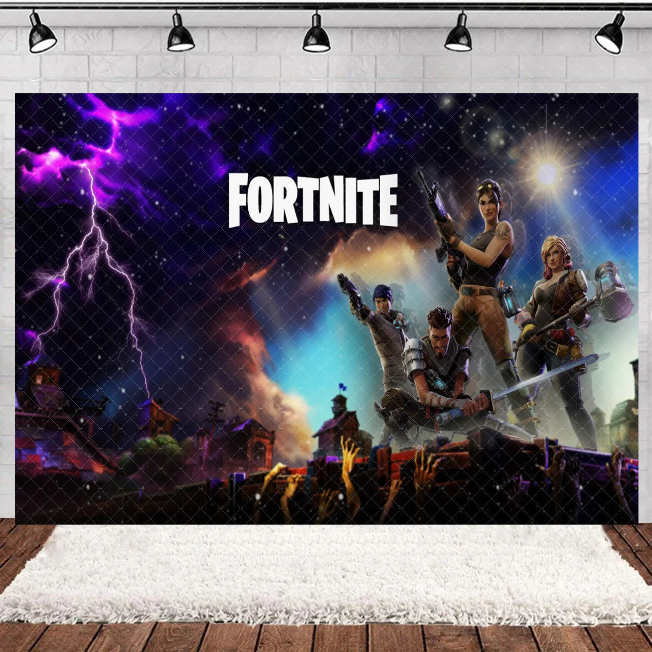 Fortnite Theme Happy Birthday Party Decoration Backdrop Shooting Game Alpaca Llama Supplies Background Baby Shower Kid Gifts