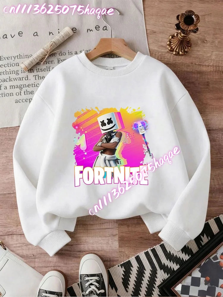2026 Fortnite Kids Hooded Coats Anime Fortress Night Sweatshirts Game Spring Autumn Hoodies Sportswear Children’s Clothes Gift