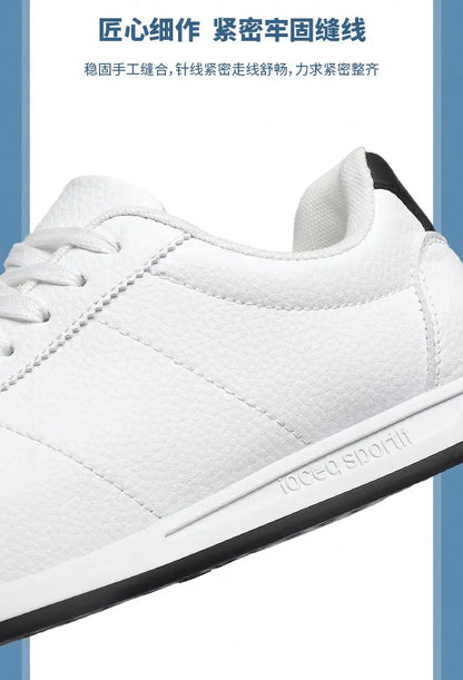 Leisure Running Summer Fashion Anti Slip Mountaineering PU Leather Sports Shoes Tennis Trend  Hot Selling Men White Flat Shoes