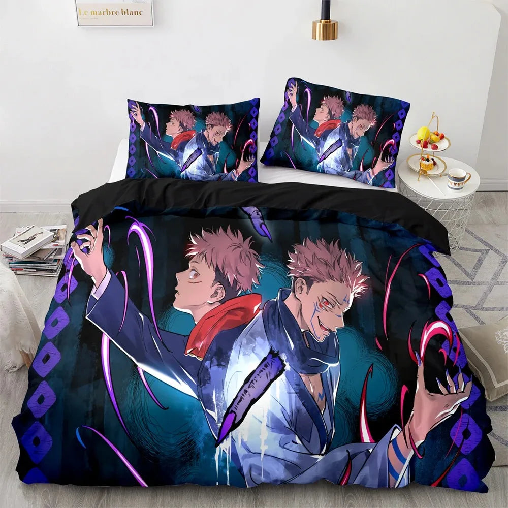 Anime Jujutsu Kaisen Satoru Gojo Bedding Set Boys Girls Twin Queen Size Duvet Cover Pillowcase Bed Kids Adult Home Textile