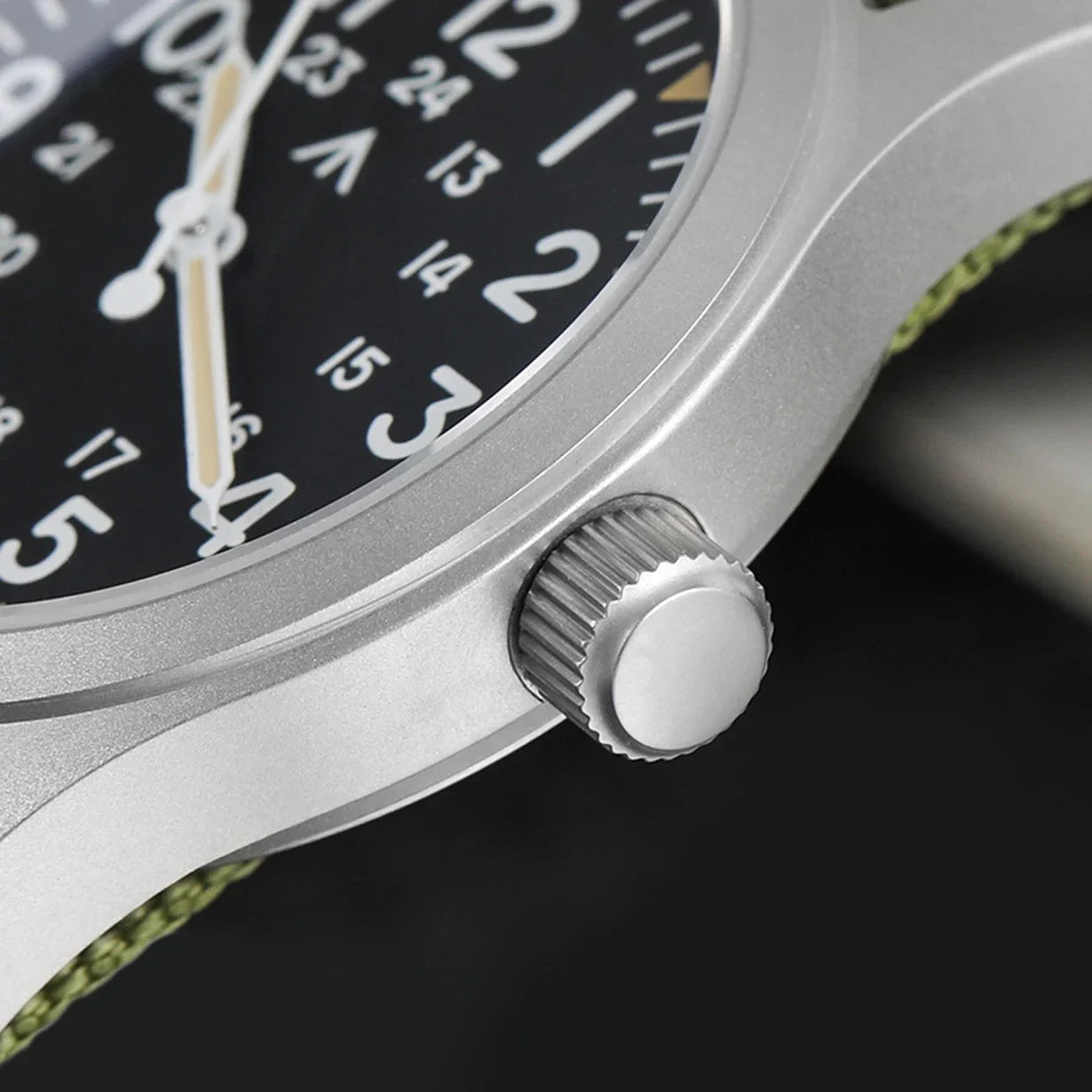 Militado ML05 38mm Military Watch Miyota 2035 Movement Domed Sapphire Crystal C3 Green Luminous 10Bar Waterproof Vintage Watches