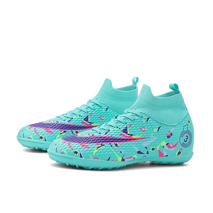 Professional Soccer Shoes Men Outdoor High-Top Sports Football Boots Boots Ag/Fg Long Spikes Artificial Grass Training Match