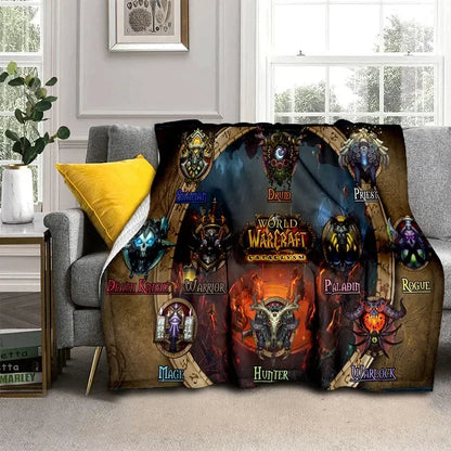 3D World of Warcraft Game WOW Lich King DH Blanket,Soft Throw Blanket for Home Bedroom Bed Sofa Picnic Travel Office Cover Kids