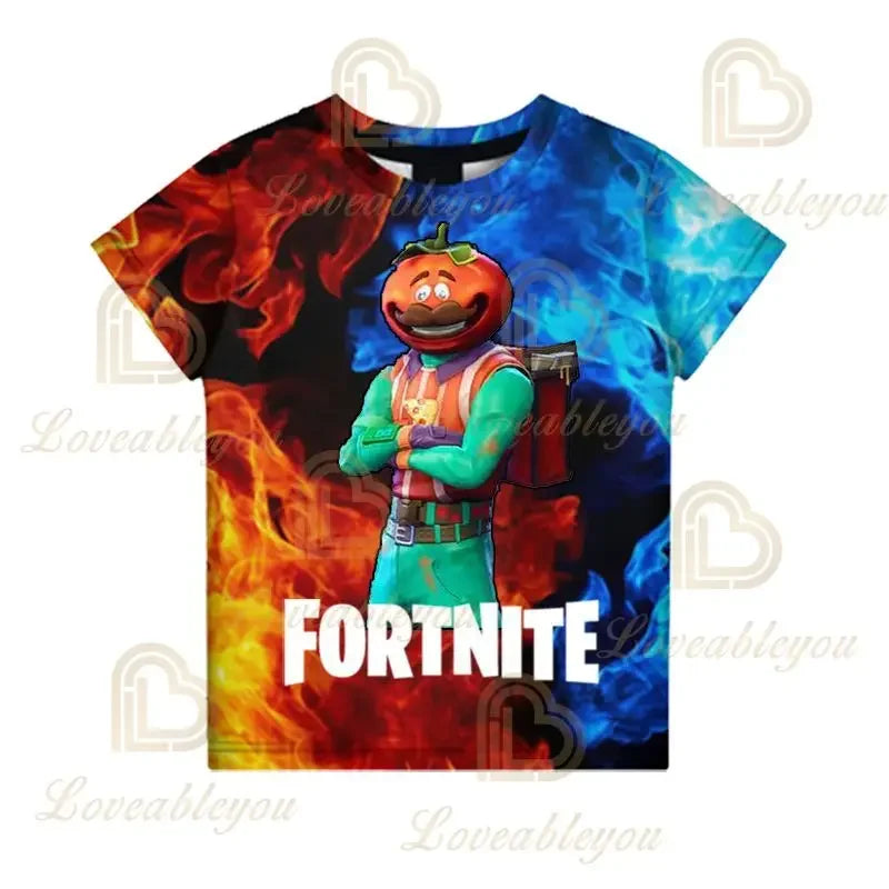 Battle Royale T-shirt Fortnite T Shirt Victory Cartoon Tops Teen Clothes Kids Hero Game Fortress Night 3D Boys Girls Tshirt