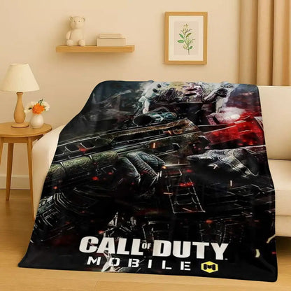 3D Classic Gun Game Call of Duty COD Ghost Simon Flannel Blanket,Ultra Soft Warm Plush Throw for Home Bedroom Bed Sofa Cover Kid