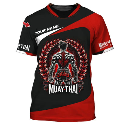 Cool New Muay Thai Graphic T-shirt For Men 3d Print Tiger Dragon Graphic Personality Custom Name T Shirt Summer Gym Fitness Tee