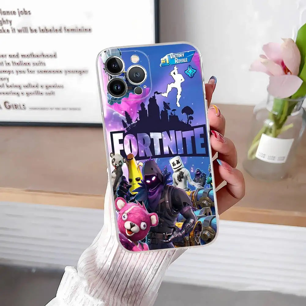 F-Fortnites-Cools telefoncover til IPhone 17 16 15 14 13 12 11 Pro Max Plus, blødt cover, personligt DIY