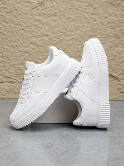 Fashion Leather Men's White Sneakers Breathable Comfortable Classic Casual Shoes for Men and Women Outdoor Walking Shoes Couple Footwear Sizes